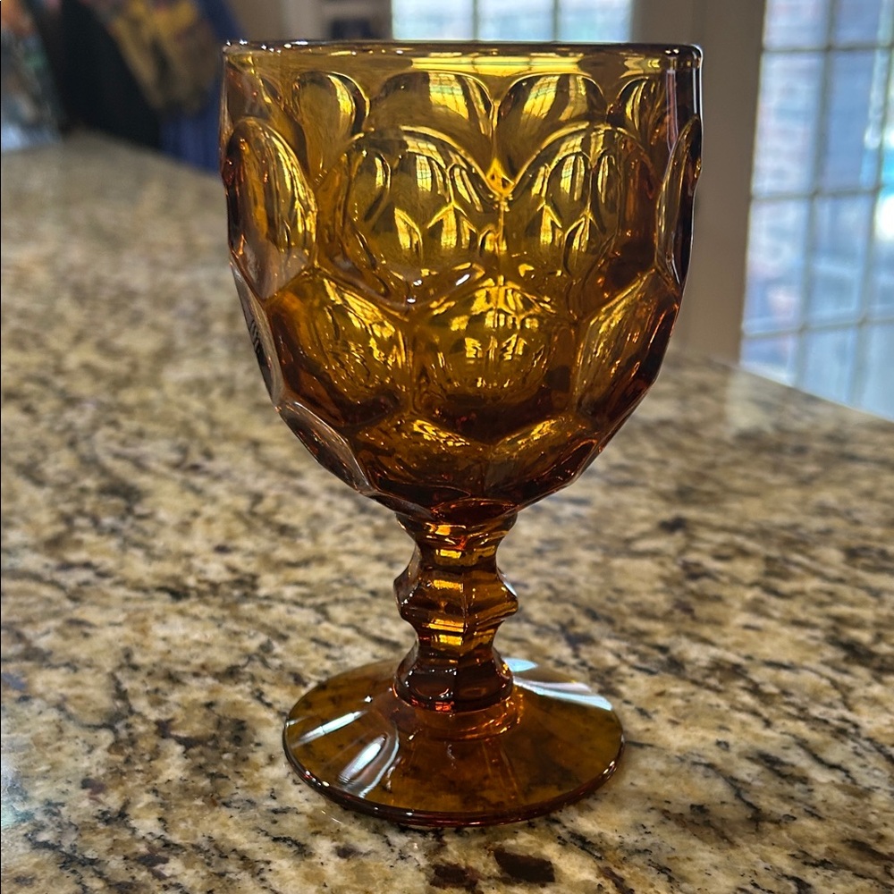 Amber Glass Goblet